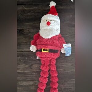 Plush Santa Dog Toy tug o war squeaky. Soft dog toy